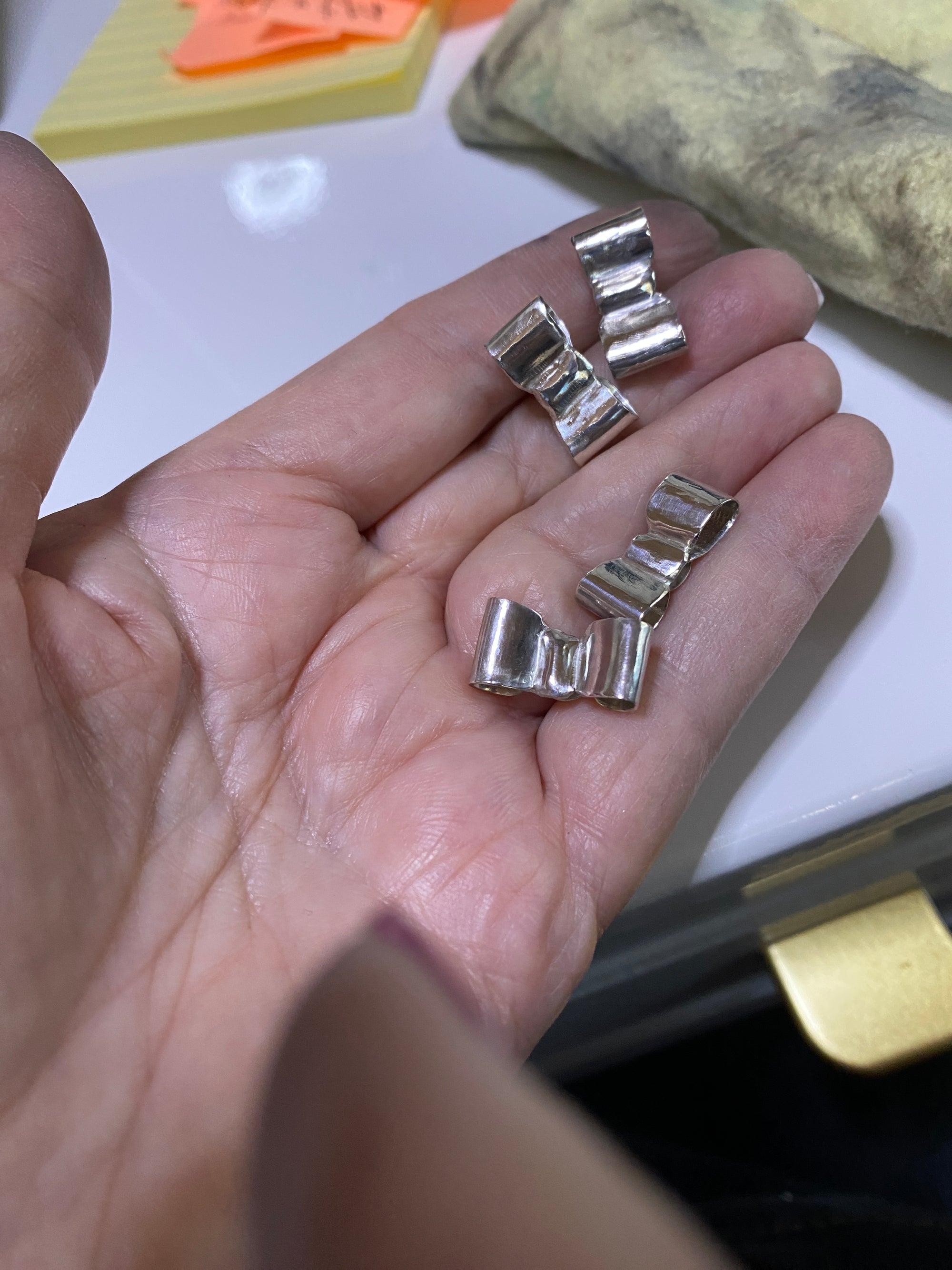 Bow stud earrings sterling silver