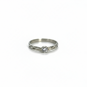 Braided sterling silver ring zirconia