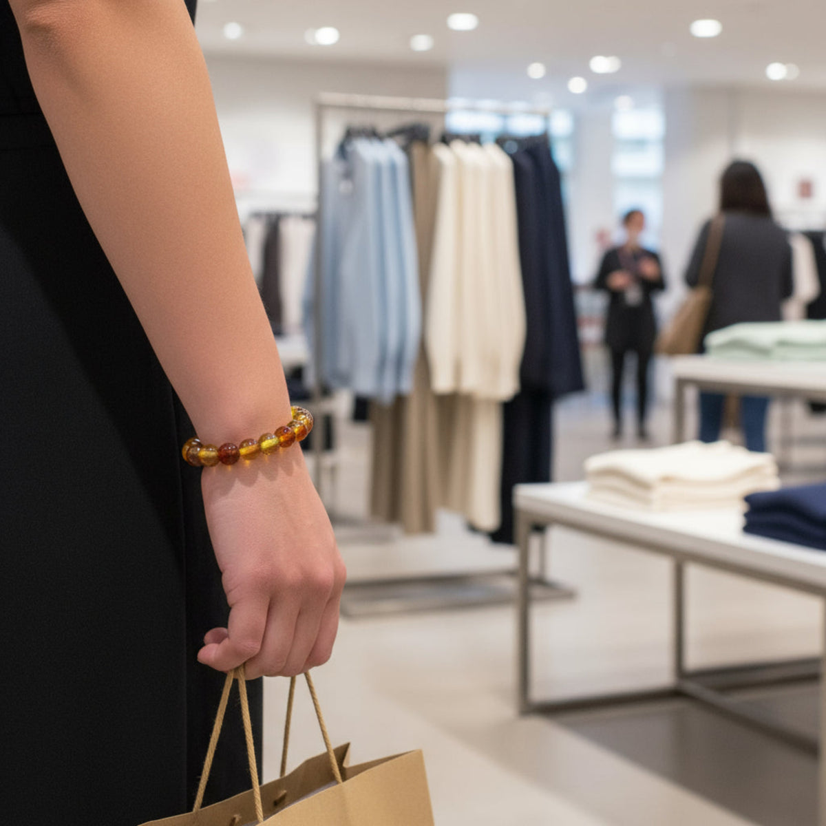 Carnelian beaded bracelet