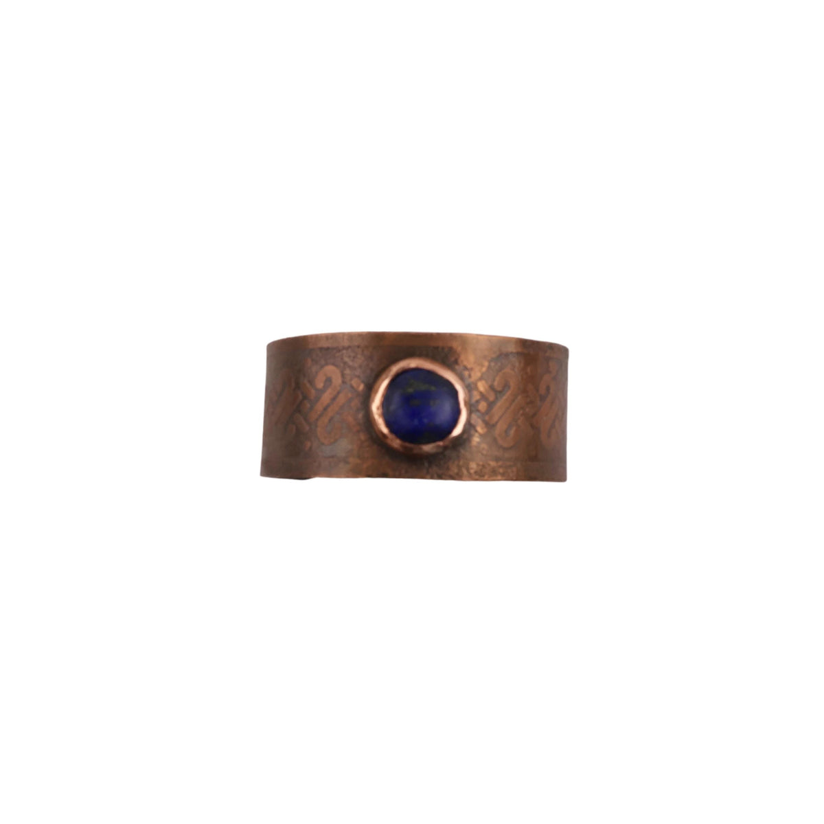 Copper Cuff Bracelet with Blue Agate| Handmade | Llandere Jewelry