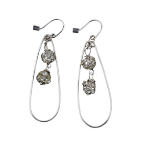 Hoop earrings Rhinestone Sterling Silver