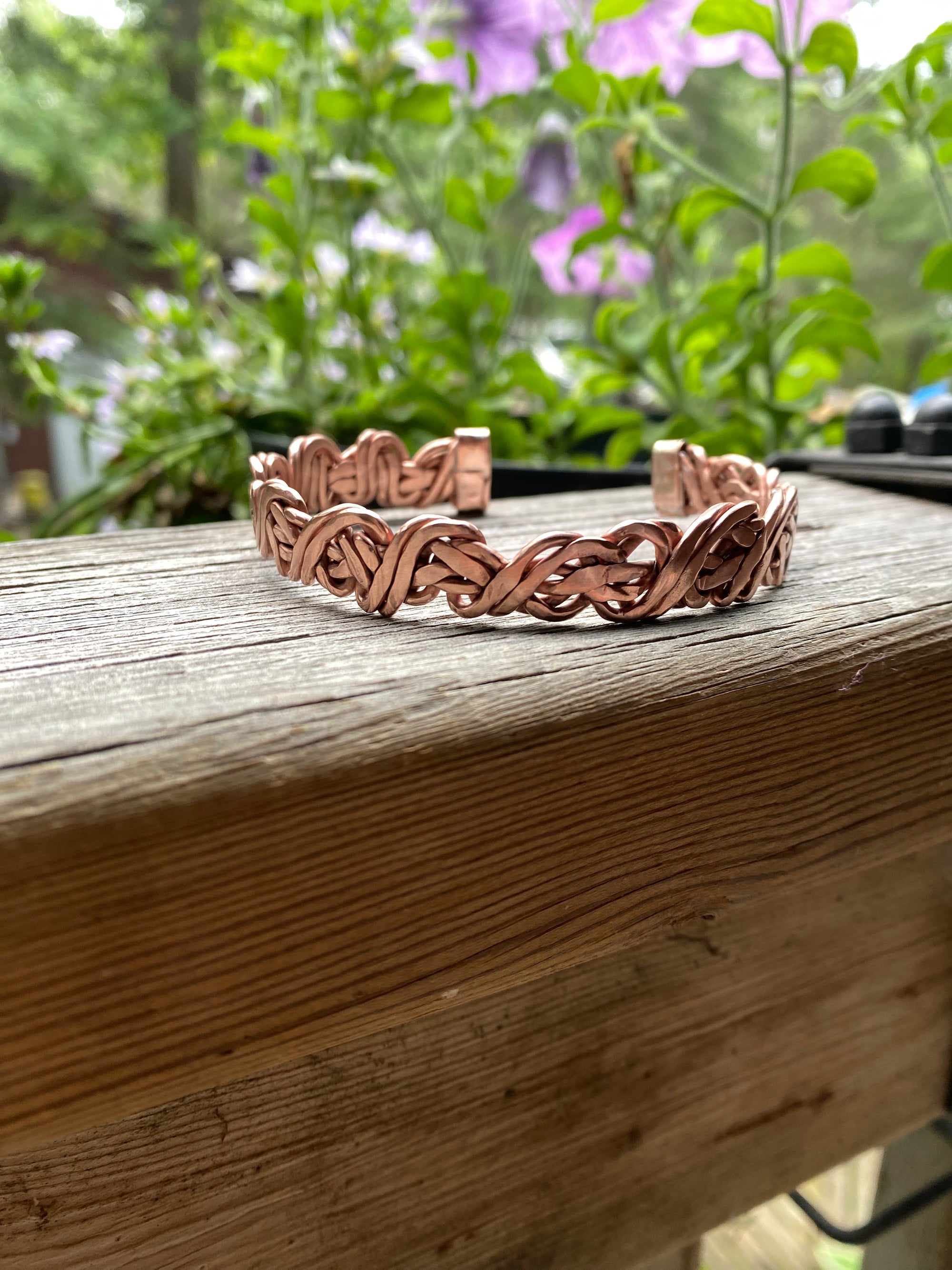 Copper Braided Cuff Bracelet | Handcrafted Wire Weave