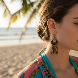 Tibetan style chandelier earrings