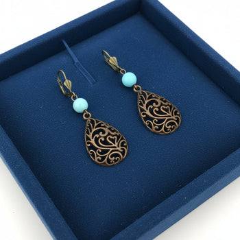 Amazonite Drop Earrings | Handmade Gemstone – Llandere - Llandere Jewelry
