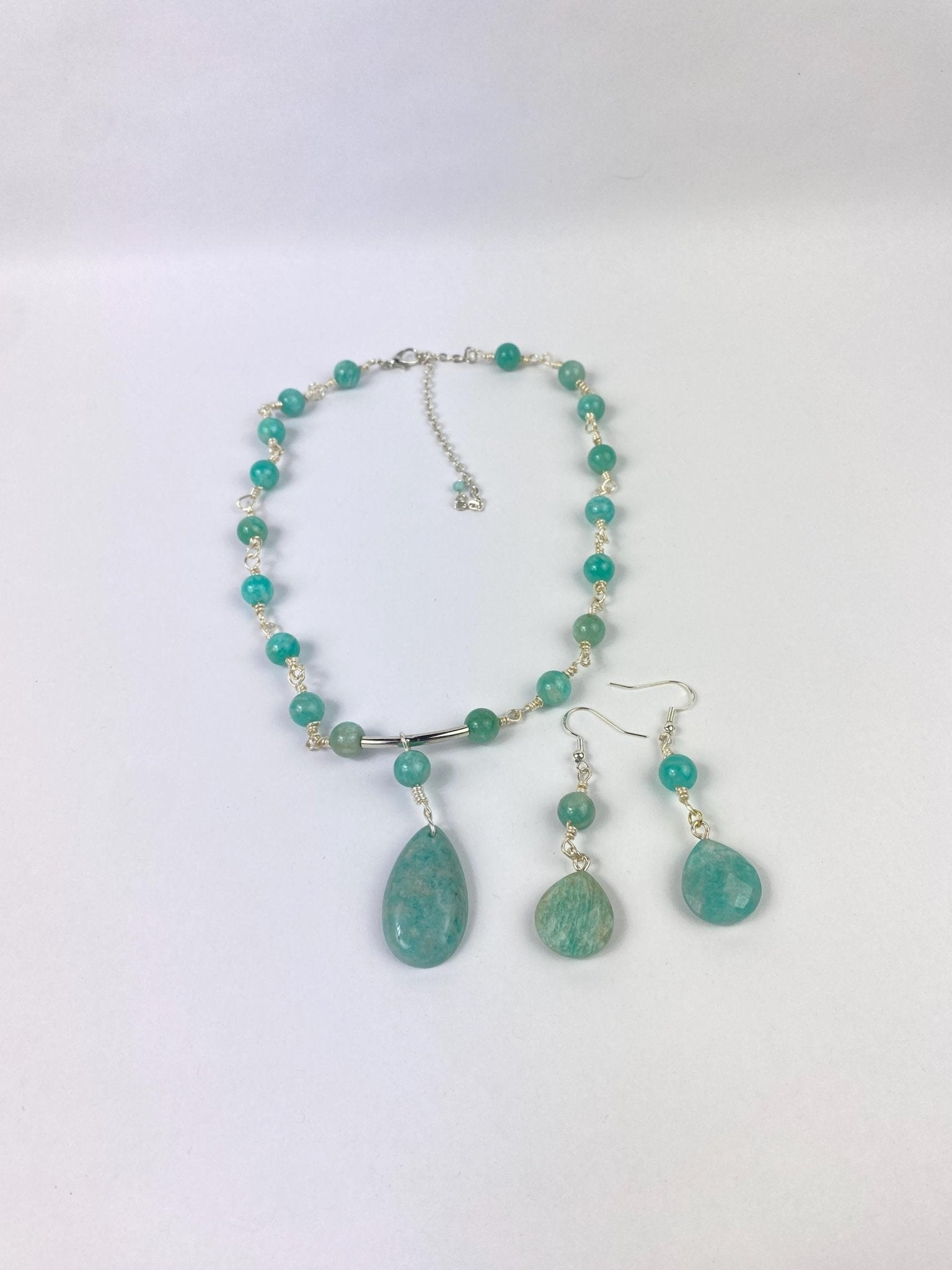 Amazonite Necklace and Earring Set - Llandere Jewelry