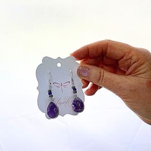 Amethyst Drop Earrings: Bohemian Dangle Jewelry| Handmade | Llandere Jewelry - Llandere Jewelry