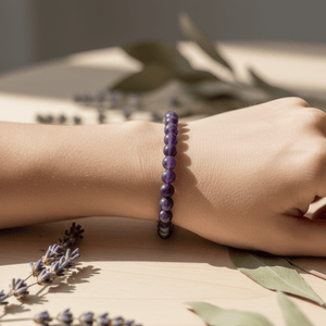 Amethyst Matte Beaded Bracelet - Llandere Jewelry
