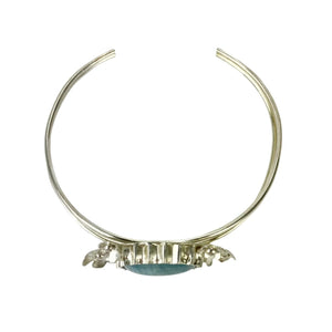 Aquamarine Flower Sterling Silver Bracelet: A Bloom of Elegance - Llandere Jewelry