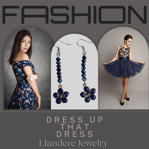 Black Flower Drop Earrings Black - Llandere Jewelry
