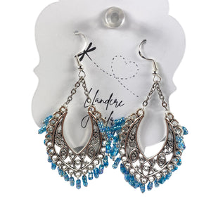 Blue Bead Chandelier Earrings Handmade Llandere Jewelry| Handmade | Llandere Jewelry - Llandere Jewelry