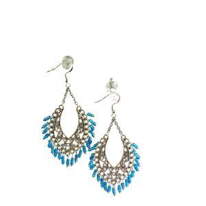 Blue Bead Chandelier Earrings Handmade Llandere Jewelry| Handmade | Llandere Jewelry - Llandere Jewelry