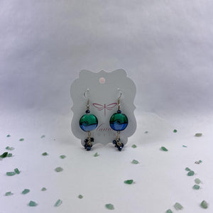 Blue Lampwork Bead Drop Earrings with Tassel: Elegant Handmade Jewelry - Llandere Jewelry