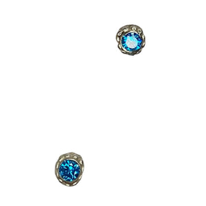 Blue Topaz Cubic Zirconia Sterling Post Earrings: Radiant Sparkle and Sophistication - Llandere Jewelry