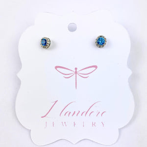 Blue Topaz Cubic Zirconia Sterling Post Earrings: Radiant Sparkle and Sophistication - Llandere Jewelry