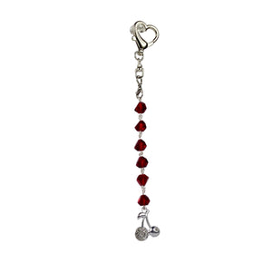 Cherry Purse Charm & Zipper Pull - Handcrafted Accessory - Llandere Jewelry