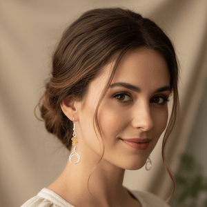 Citrine Sterling Silver Drop Earrings: Boho Jewelry Gift - Llandere Jewelry