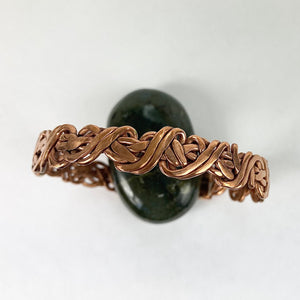 Copper Braided Cuff Bracelet | Handcrafted Wire Weave - Llandere Jewelry