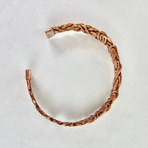 Copper Braided Cuff Bracelet | Handcrafted Wire Weave - Llandere Jewelry