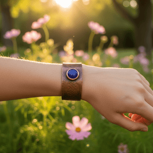 Copper Cuff Bracelet with Blue Agate - Llandere Jewelry