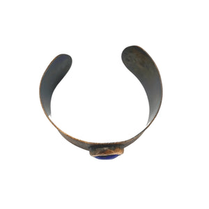 Copper Cuff Bracelet with Blue Agate| Handmade | Llandere Jewelry - Llandere Jewelry