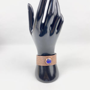 Copper Cuff Bracelet with Blue Agate| Handmade | Llandere Jewelry - Llandere Jewelry