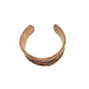 Copper Cuff Bracelet with Braided Trim | Handmade | Llandere Jewelry - Llandere Jewelry