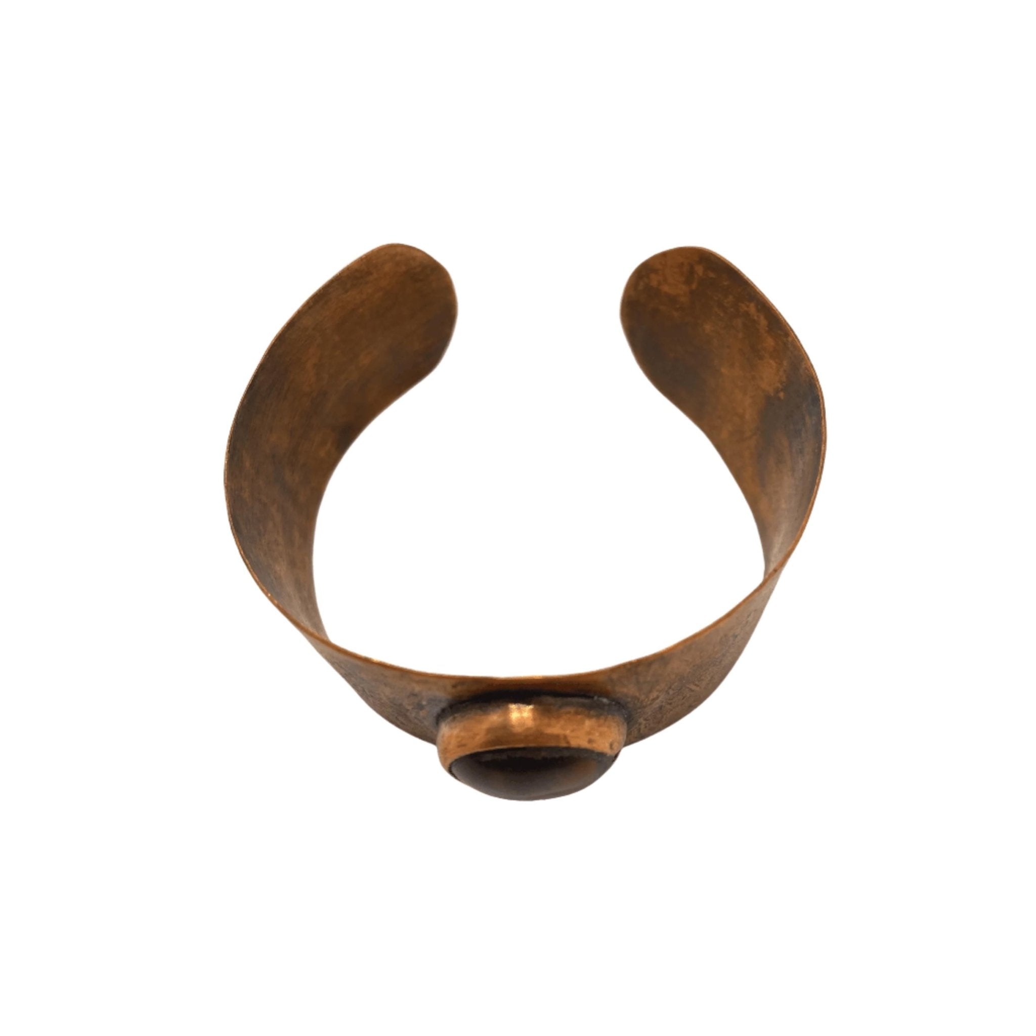 Copper Cuff Bracelet with Tiger Eye Agate| Handmade | Llandere Jewelry - Llandere Jewelry