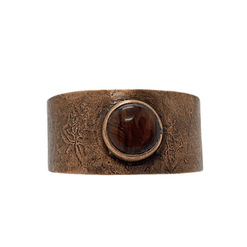 Copper Cuff Bracelet with Tiger Eye Agate| Handmade | Llandere Jewelry - Llandere Jewelry