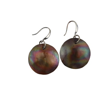 Copper Drop Earrings Flame - Torched Uniquely Handcrafted Elegance - Llandere Jewelry