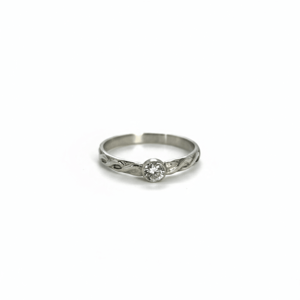 Cubic zirconia braided sterling silver ring - Llandere Jewelry