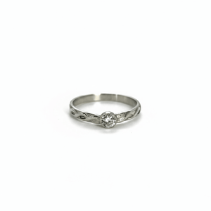Cubic zirconia braided sterling silver ring - Llandere Jewelry
