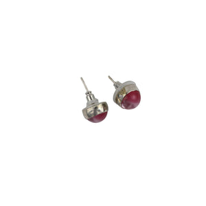Dark pink resin pearl stud earring - Llandere Jewelry