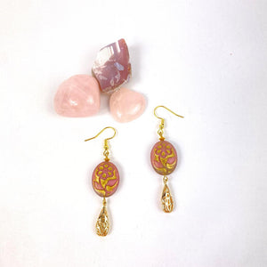 Flower Drop Earrings Elegant 14k Gold Plated - Llandere Jewelry