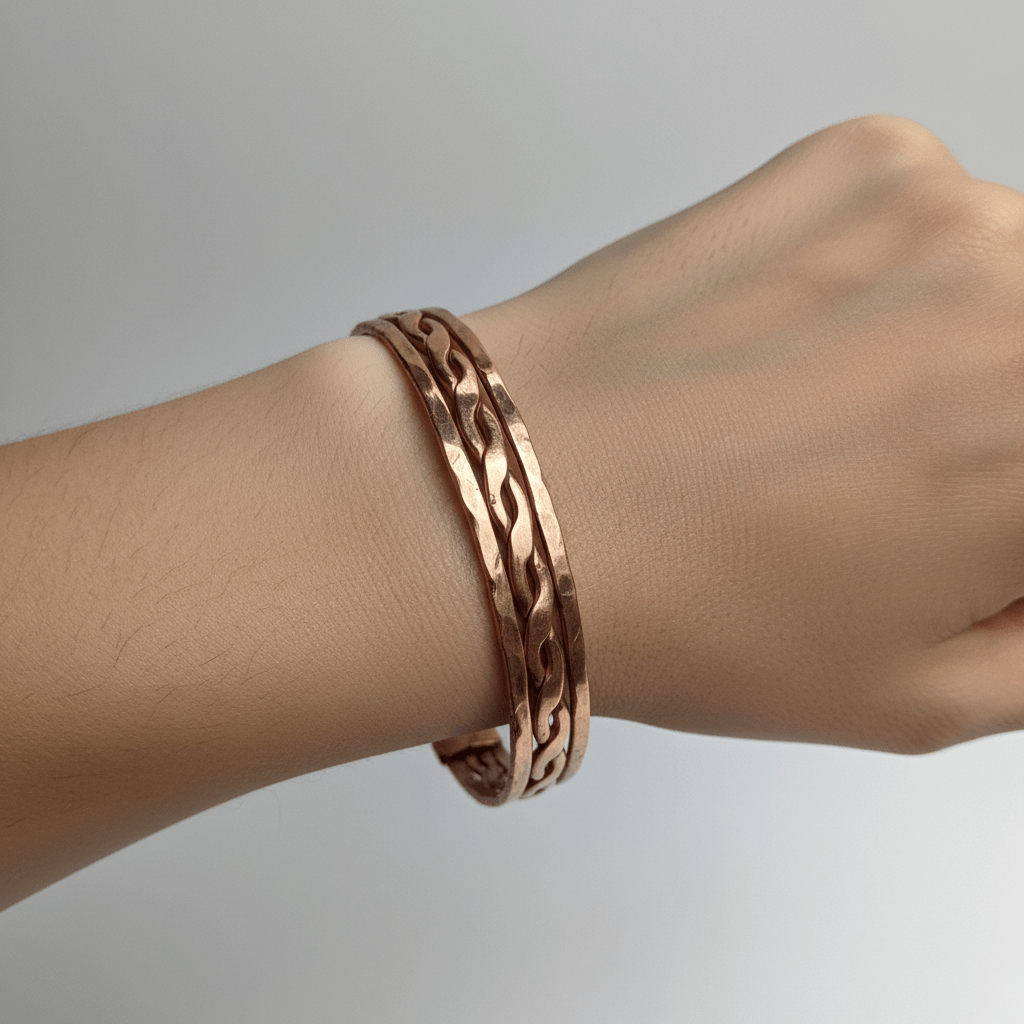 Hammered Copper Bracelet 8 Inch - Llandere Jewelry