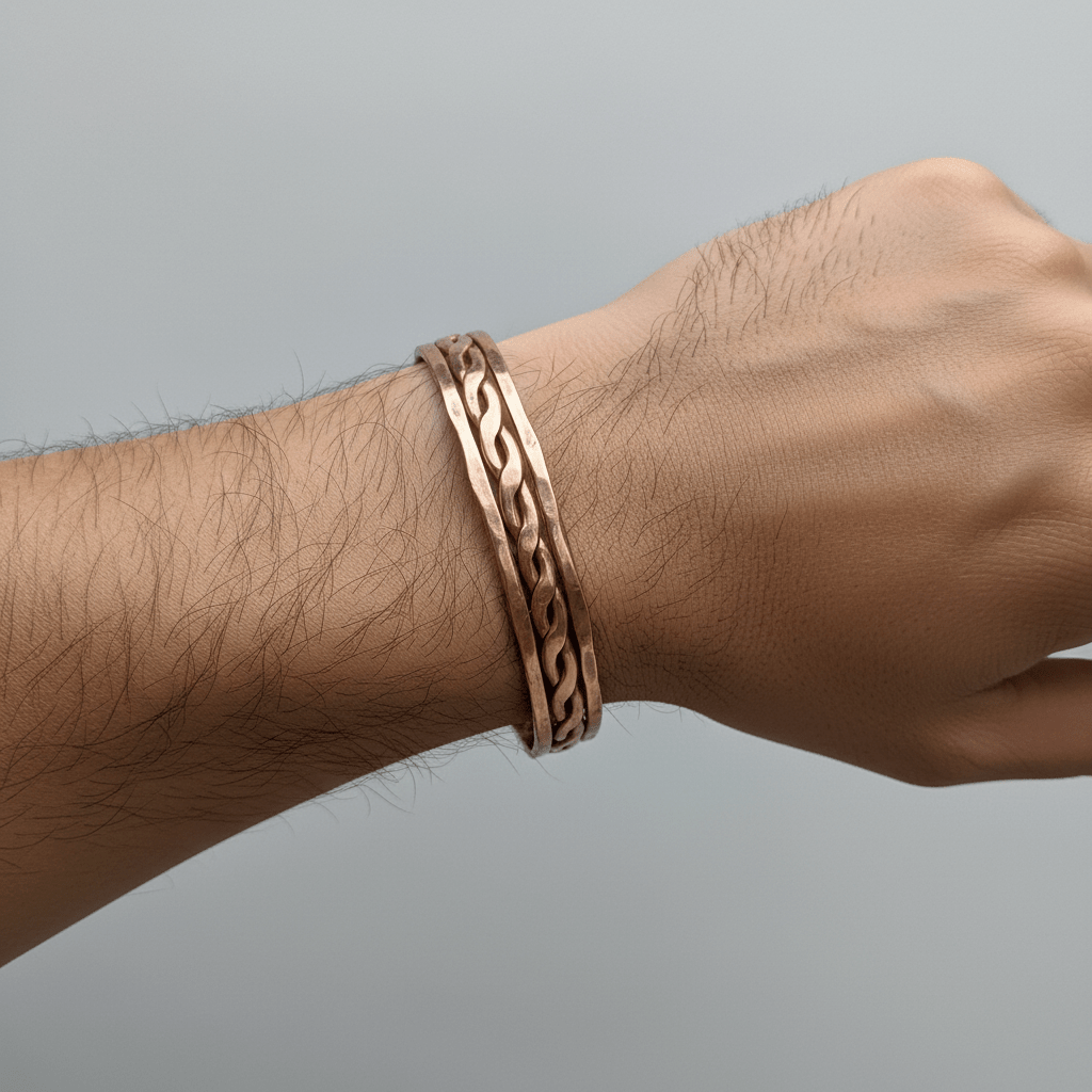 Hammered Copper Bracelet 8 Inch - Llandere Jewelry