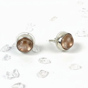 Honey Pearl Sterling Silver Stud Earrings - Handcrafted - Llandere Jewelry