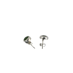 Jade and Sterling Silver Stud Earrings - Llandere Jewelry