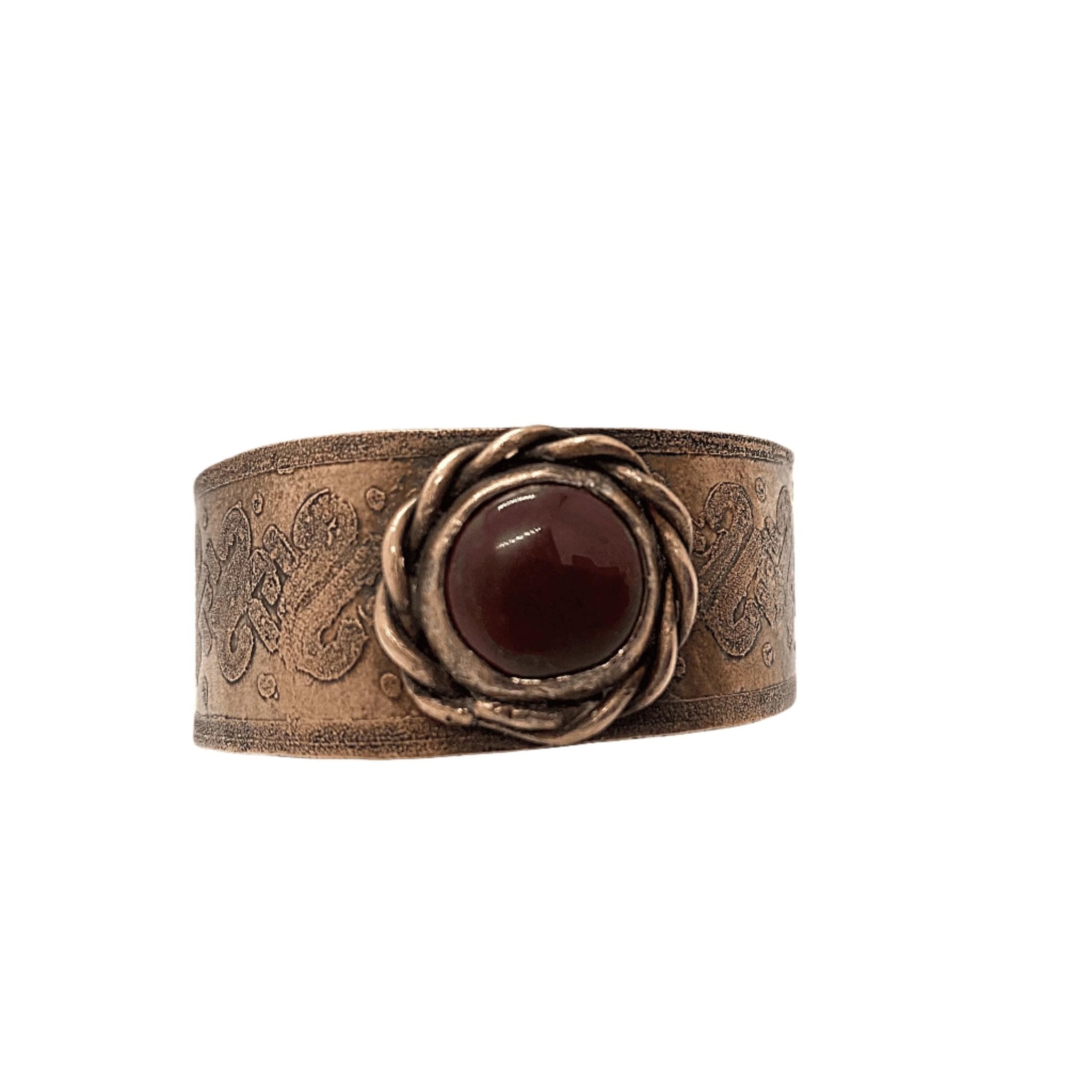Jasper Etched Copper Cuff Bracelet | Handmade | Llandere Jewelry - Llandere Jewelry