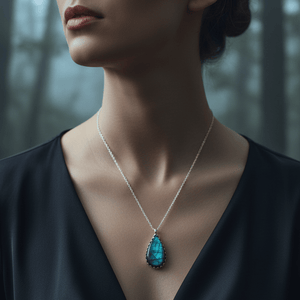 Labradorite Teardrop Pendant Necklace — Handmade Gemstone Jewelry - Llandere Jewelry