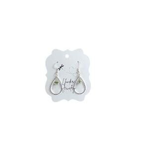 Lily of the Valley Earrings flower: Silver Drop with Green Crystal| Handmade | Llandere Jewelry - Llandere Jewelry