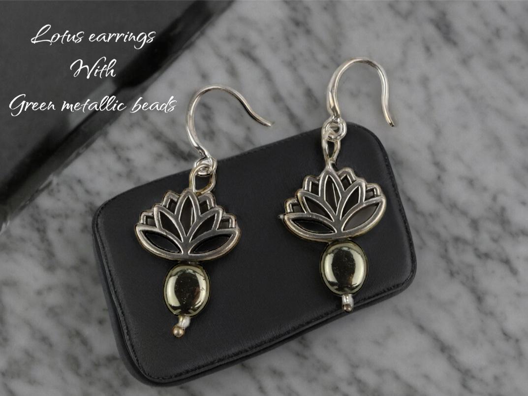Lotus drop earrings - Llandere Jewelry