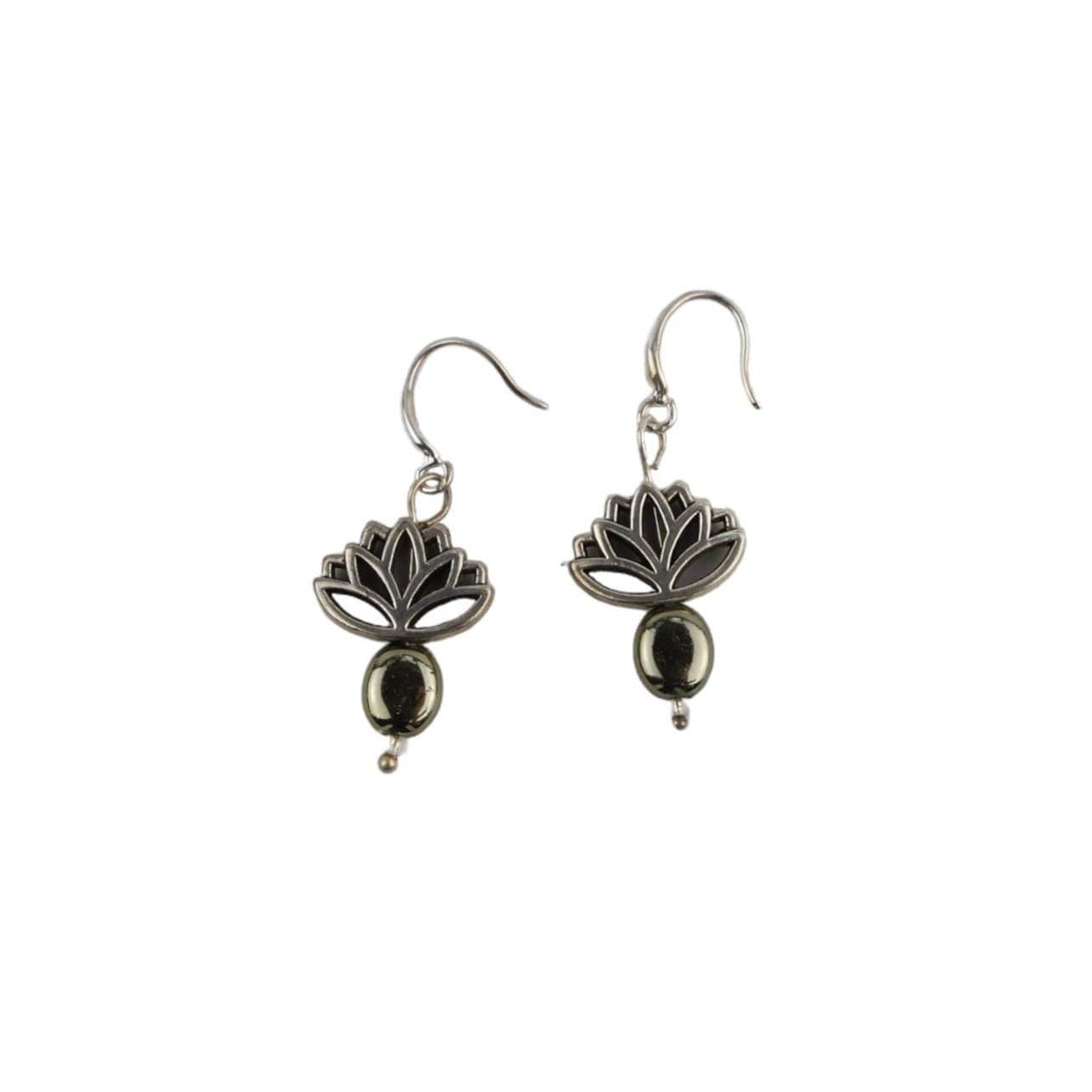 Lotus drop earrings - Llandere Jewelry