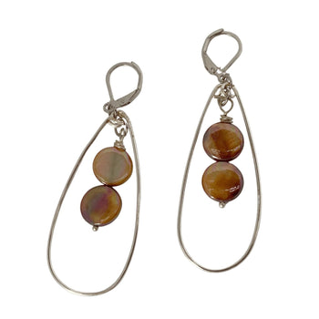Mother of Pearl Hoop Earrings: Timeless Sterling Elegance - Llandere Jewelry
