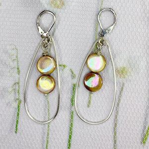 Mother of Pearl Hoop Earrings: Timeless Sterling Elegance - Llandere Jewelry