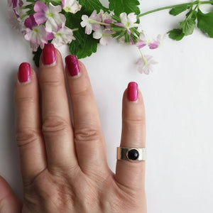 Onyx sterling silver ring size 7 - Llandere Jewelry