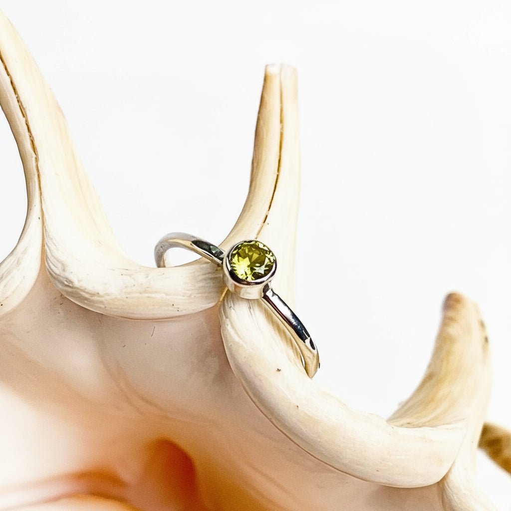 Peridot sterling silver ring August birthstone. - Llandere Jewelry