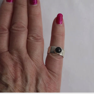 Onyx ring with sterling silver