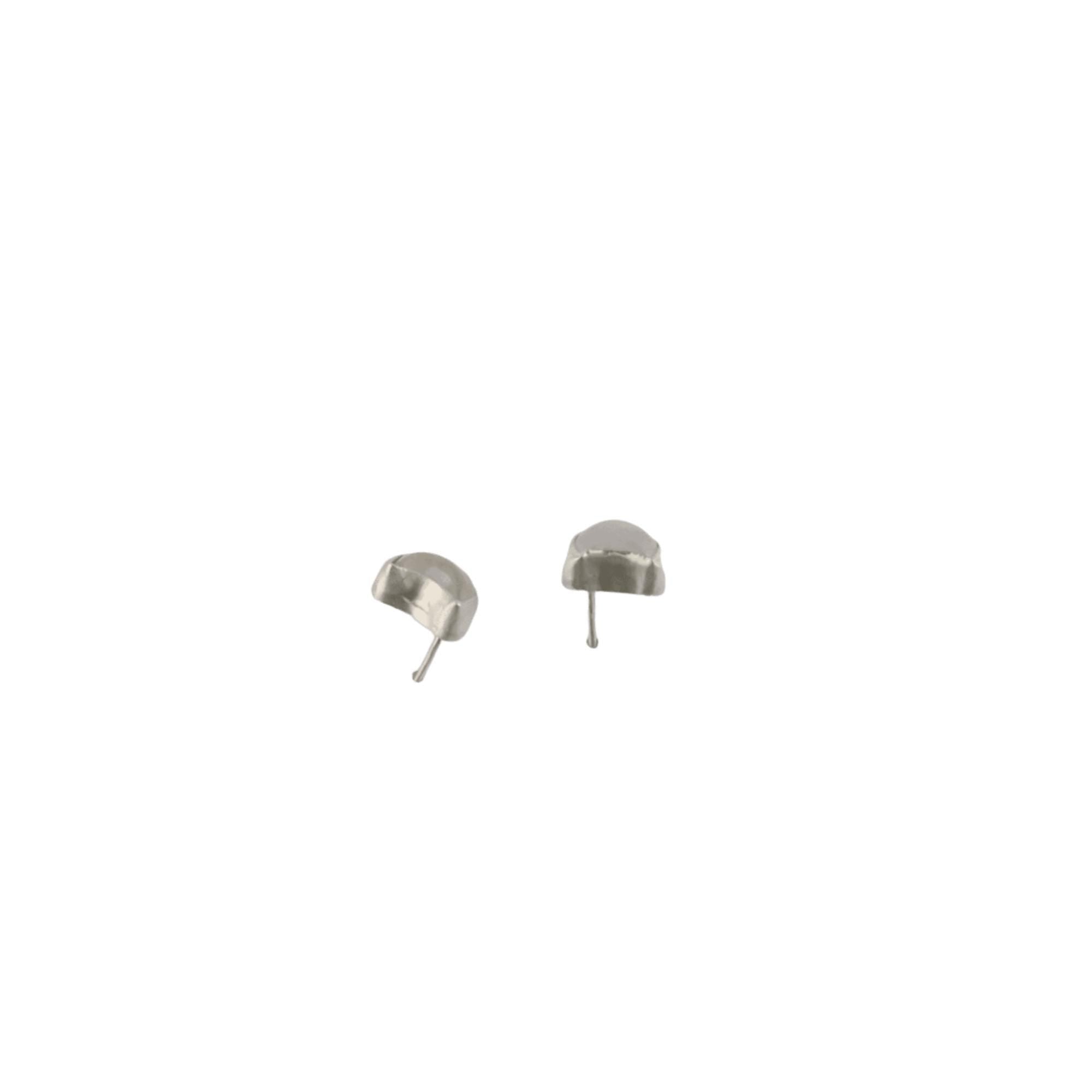 Quarter moon, moonstone post earrings - Llandere Jewelry