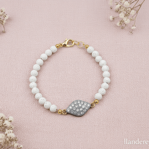 Rhinestone and Volcanic Rock Bracelet - Llandere Jewelry