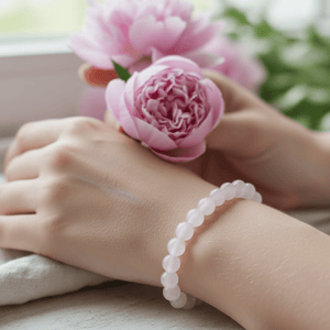 Rose Quartz Beaded Bracelet - A Touch of Love and Serenity - Llandere Jewelry
